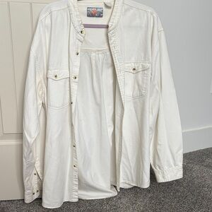 Men's White Casual Button Down Shirt